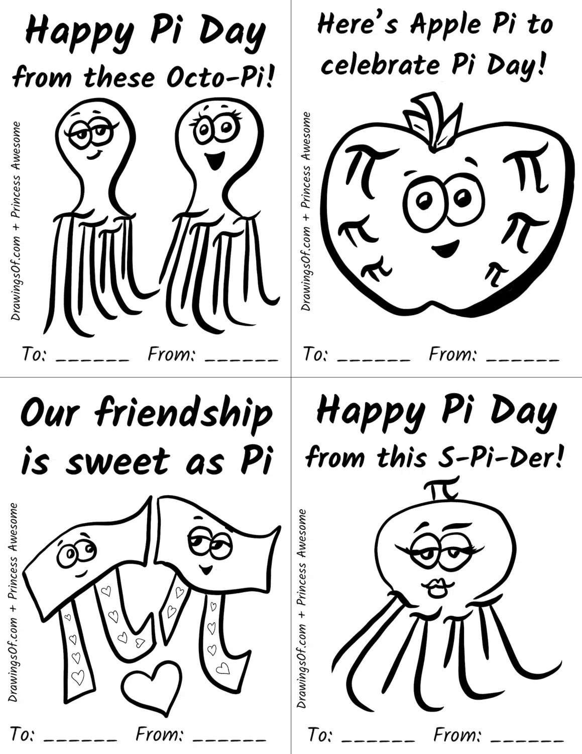 Pi Day Printable Art Activity Coloring Cute Cards FREE Pi Day Printable Art Activity Coloring Cute Cards FREE