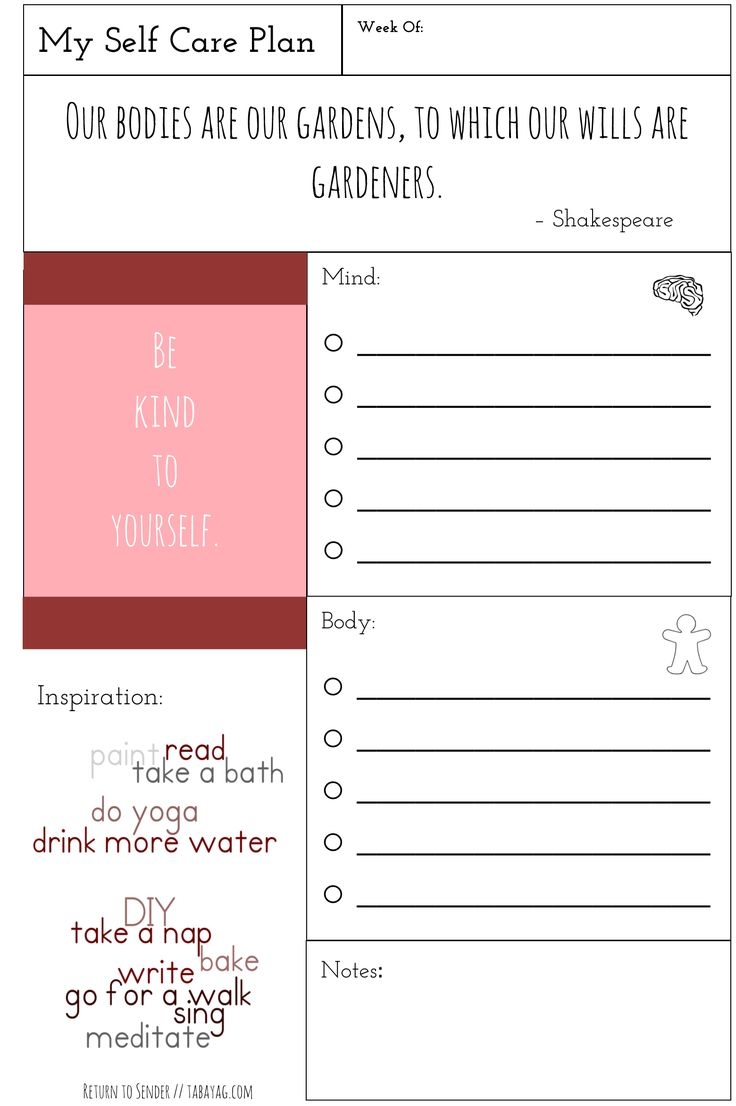 Plan It Health Section Part I Self Care With Free Printable Plan It Health Section Part I Self Care With Free Printable