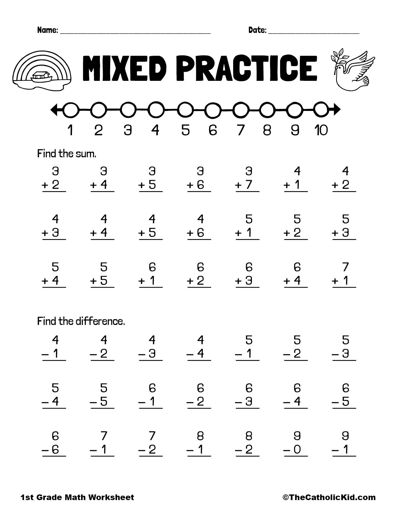 Practice Addition amp Subtraction 1st Grade Math Worksheet Practice Addition amp Subtraction 1st Grade Math Worksheet