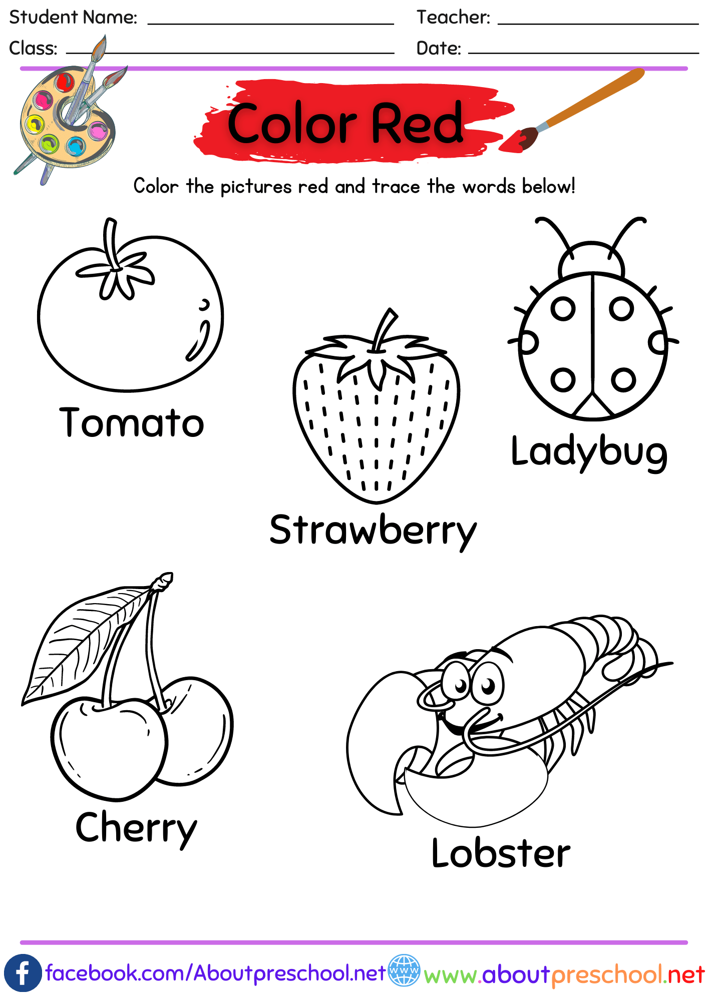 Preschool Colors Theme All Red Color Activity Preschool Preschool Colors Theme All Red Color Activity Preschool