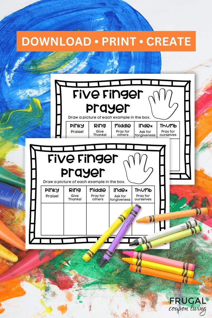 printable 5 finger prayer worksheet for sunday school activity or home printable 5 finger prayer worksheet for sunday school activity or home