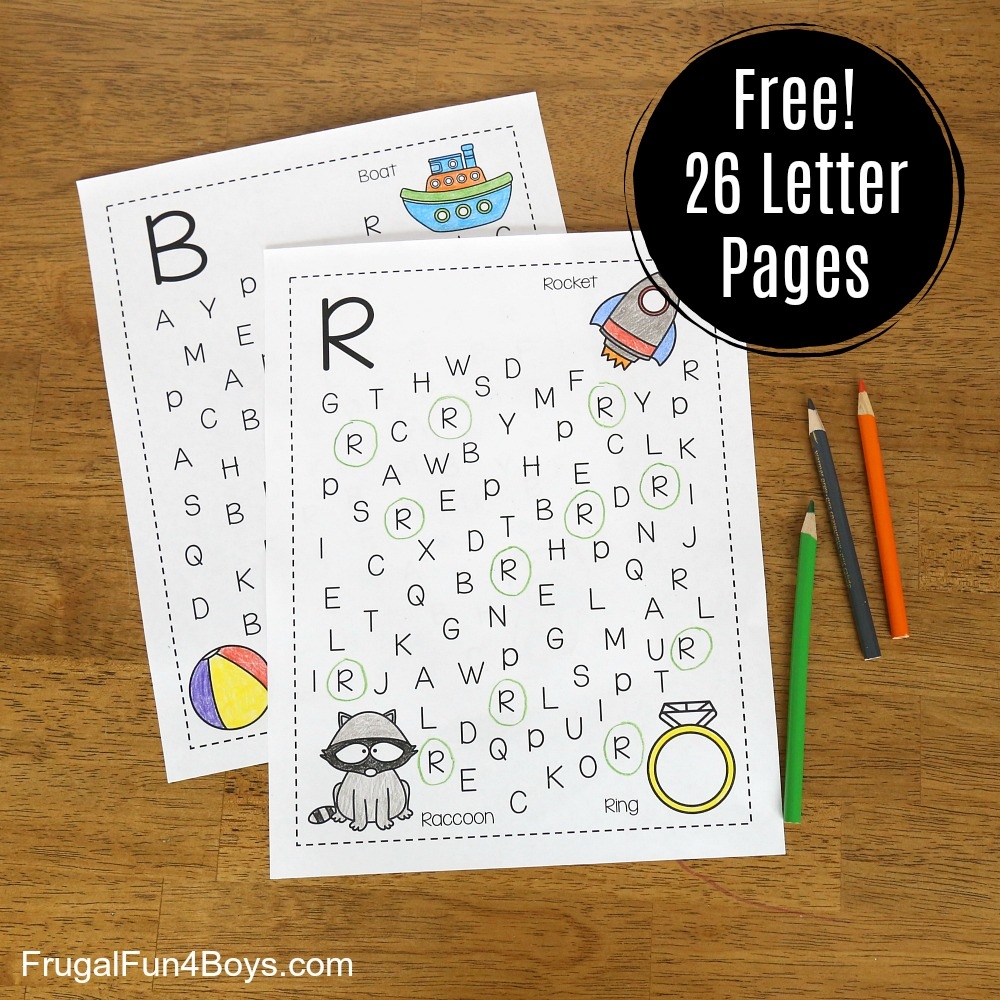 Printable Alphabet Letter Search And Find Pages Frugal Fun For Printable Alphabet Letter Search And Find Pages Frugal Fun For