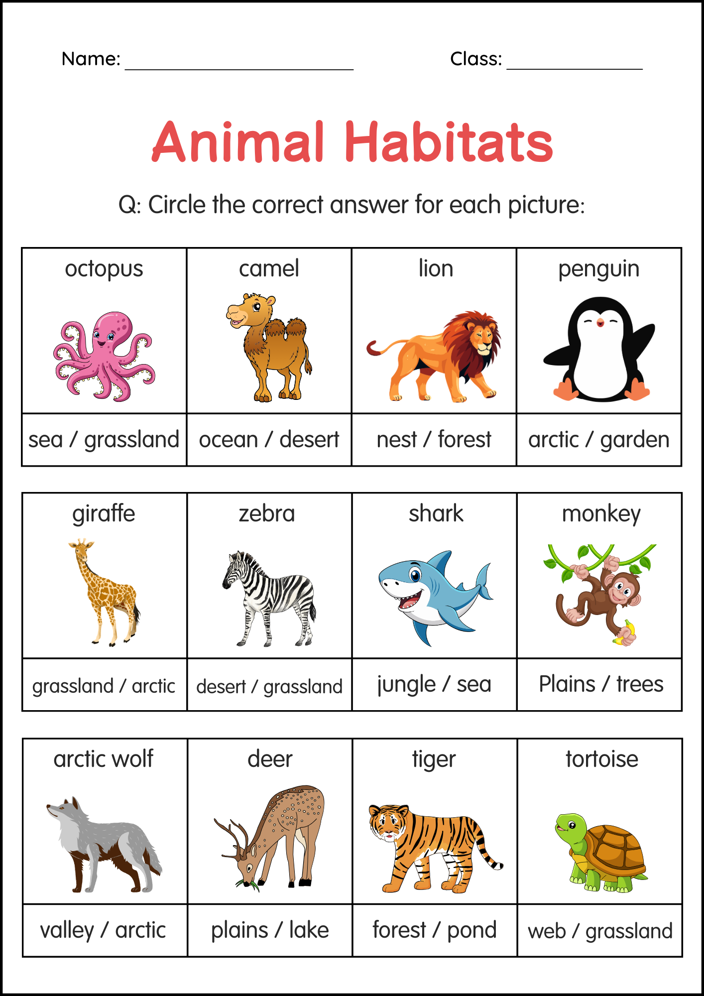 Printable Animal Habitats Worksheets Habitat Of Animals Activity Printable Animal Habitats Worksheets Habitat Of Animals Activity