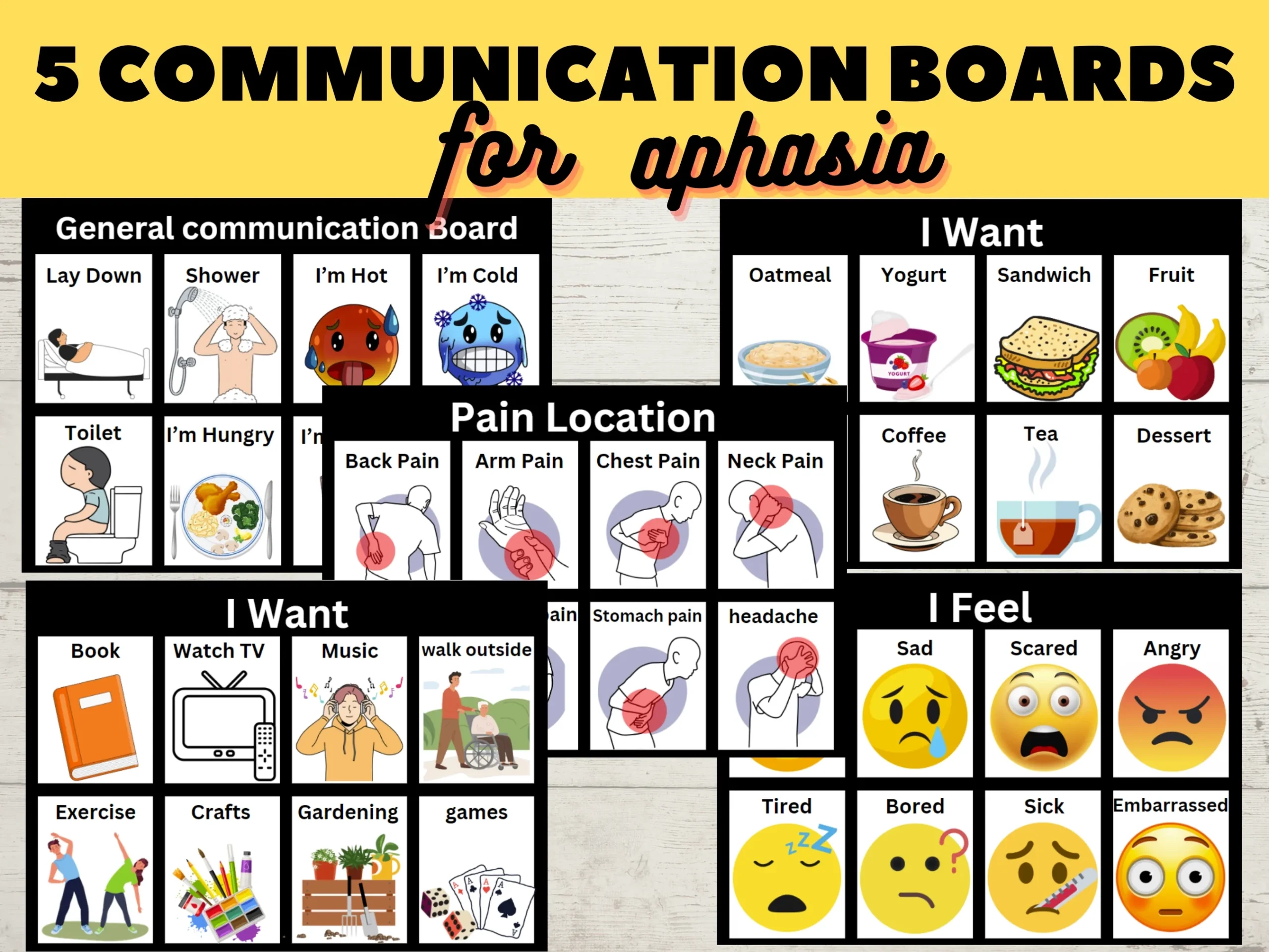 Printable Aphasia Communication Boards Post Stroke Head Injury Spee Printable Aphasia Communication Boards Post Stroke Head Injury Spee