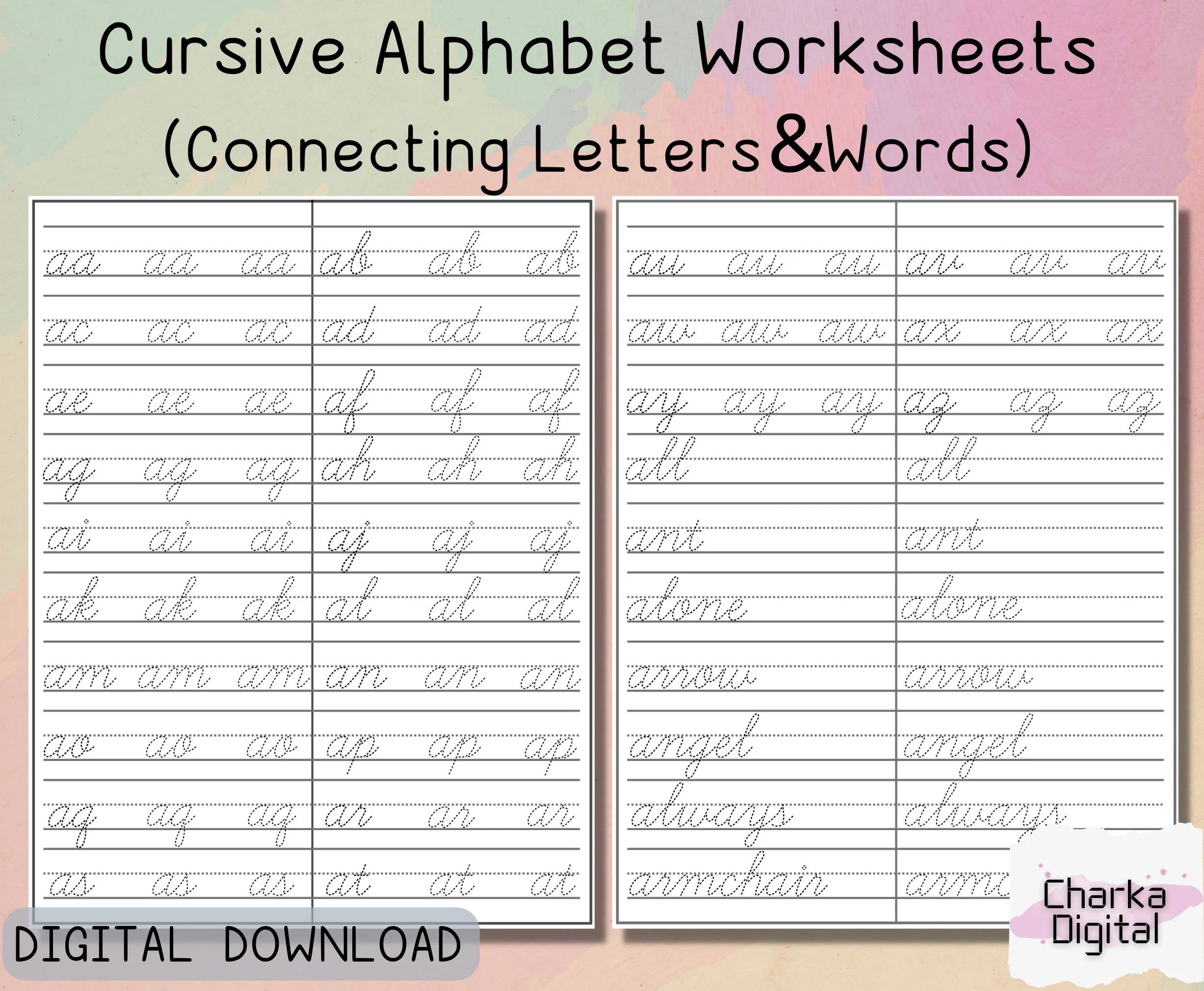 Printable Cursive Alphabet Worksheets Handwritting Practice Pages Printable Cursive Alphabet Worksheets Handwritting Practice Pages