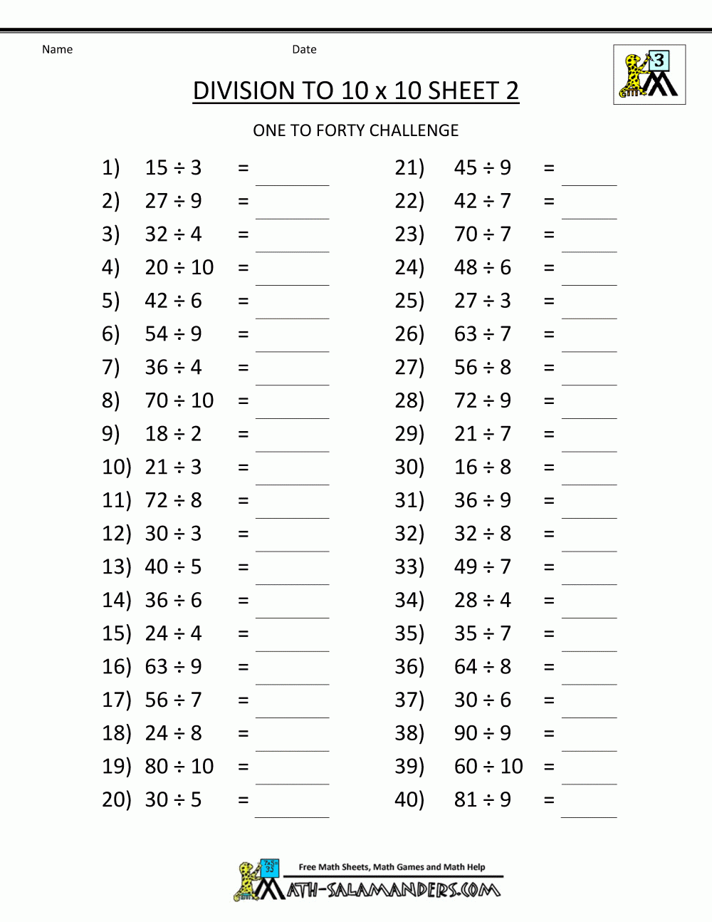 Printable Division Worksheets 3rd amp 4th Grade Printable Division Worksheets 3rd amp 4th Grade
