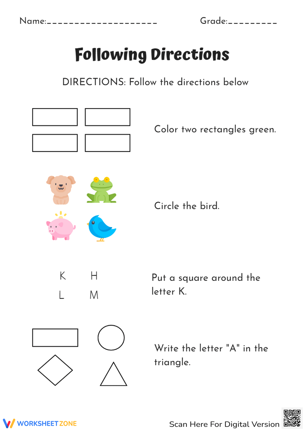 Printable Following Directions Worksheets Pdf Printable Following Directions Worksheets Pdf