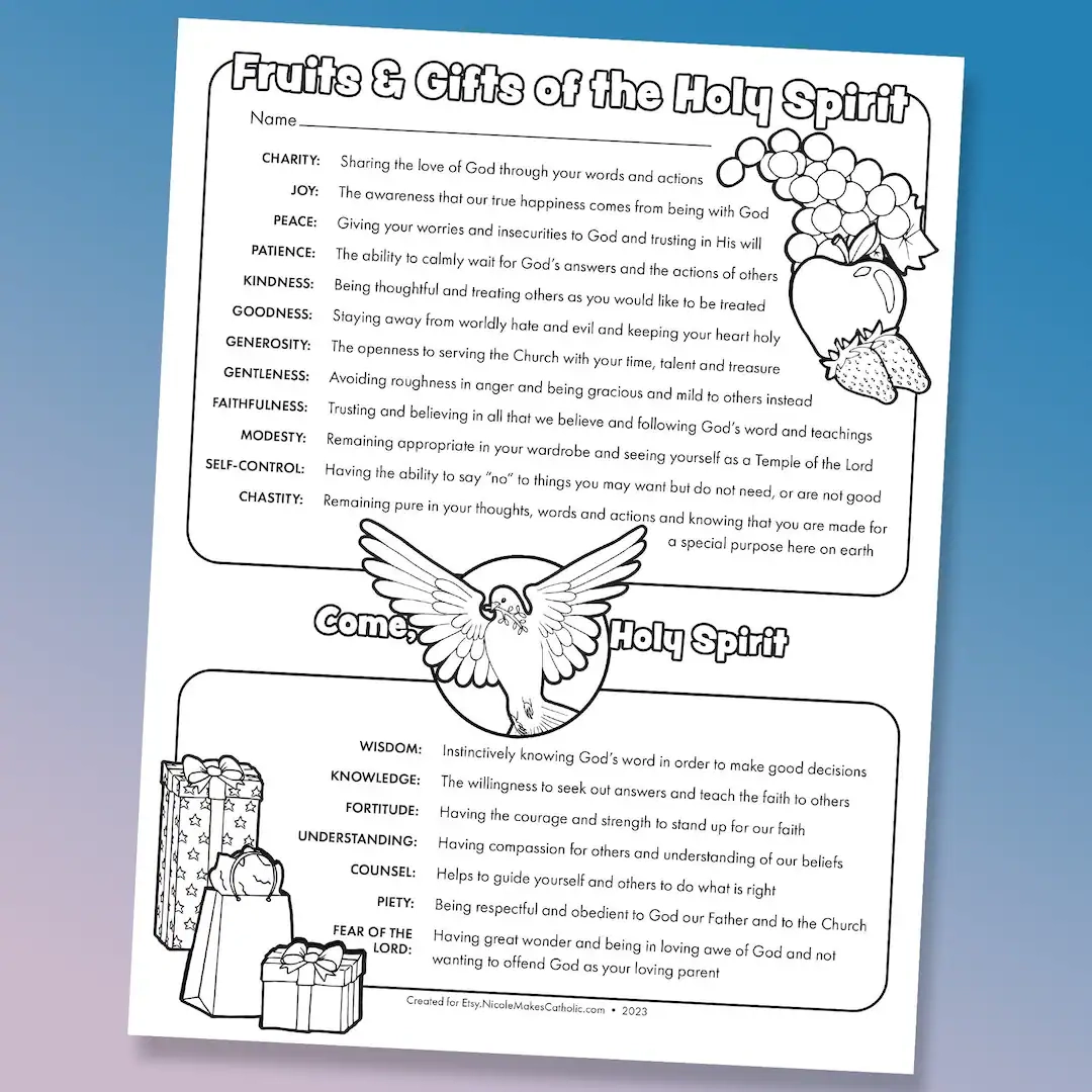 Printable Fruits And Gifts Of The Holy Spirit Overview One Sheet Printable Fruits And Gifts Of The Holy Spirit Overview One Sheet