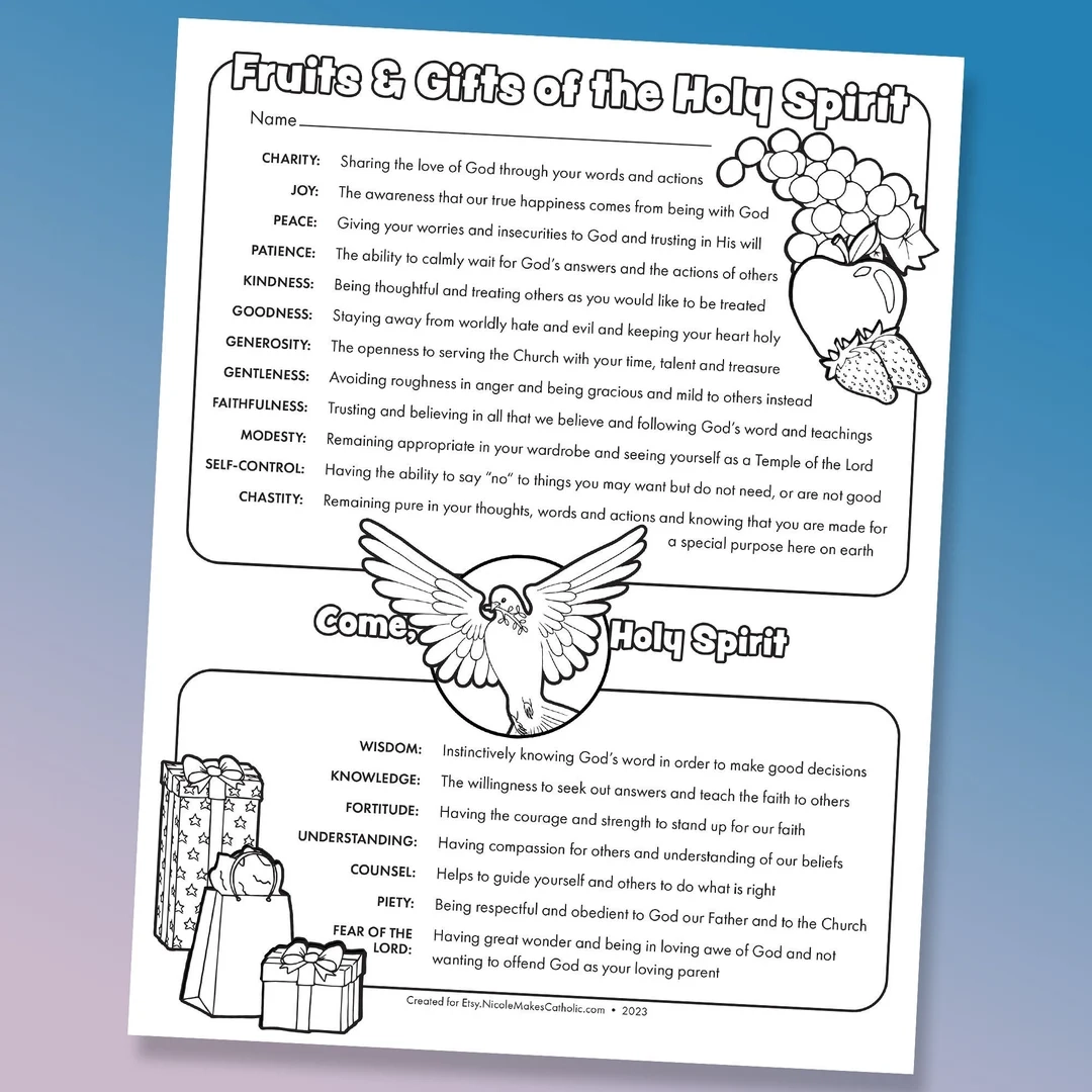 Printable Fruits And Gifts Of The Holy Spirit Overview One Sheet Printable Fruits And Gifts Of The Holy Spirit Overview One Sheet