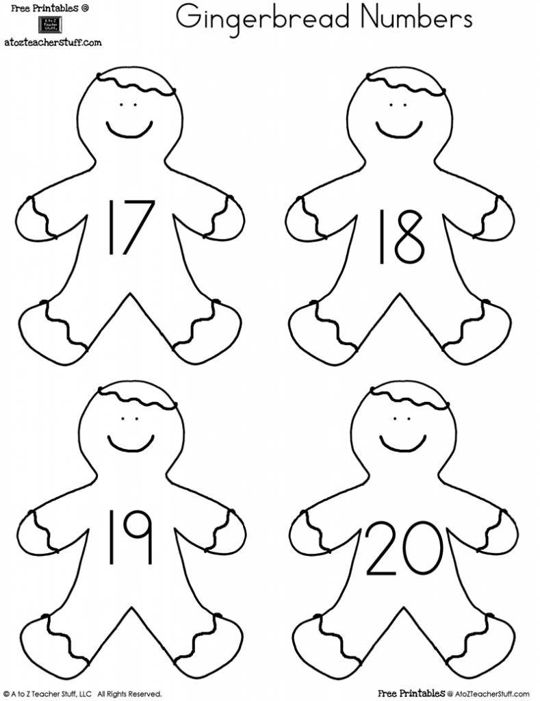 Printable Gingerbread Man Numbers 1 To 20 A To Z Teacher Stuff Printable Gingerbread Man Numbers 1 To 20 A To Z Teacher Stuff