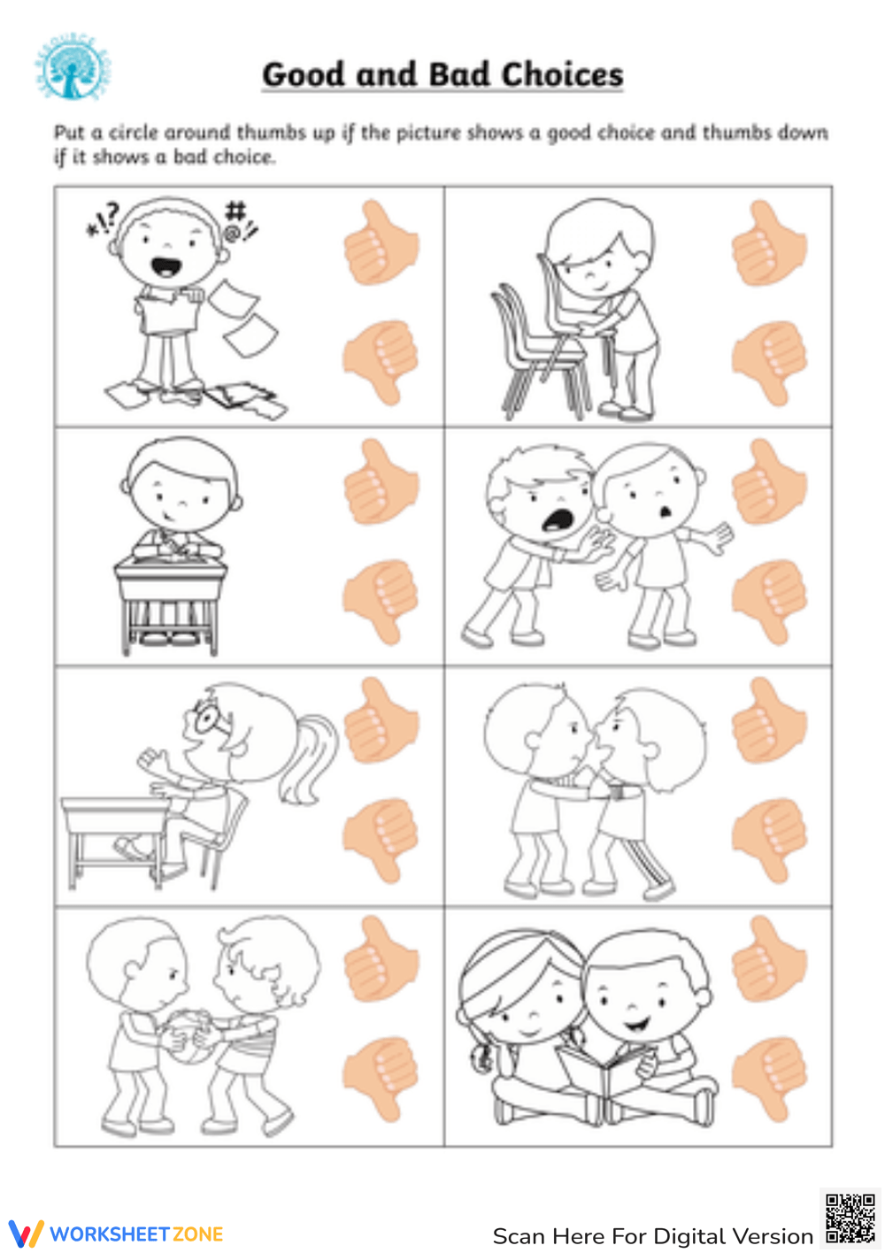 Printable Good Choices Bad Choices Worksheets Download Printable Good Choices Bad Choices Worksheets Download