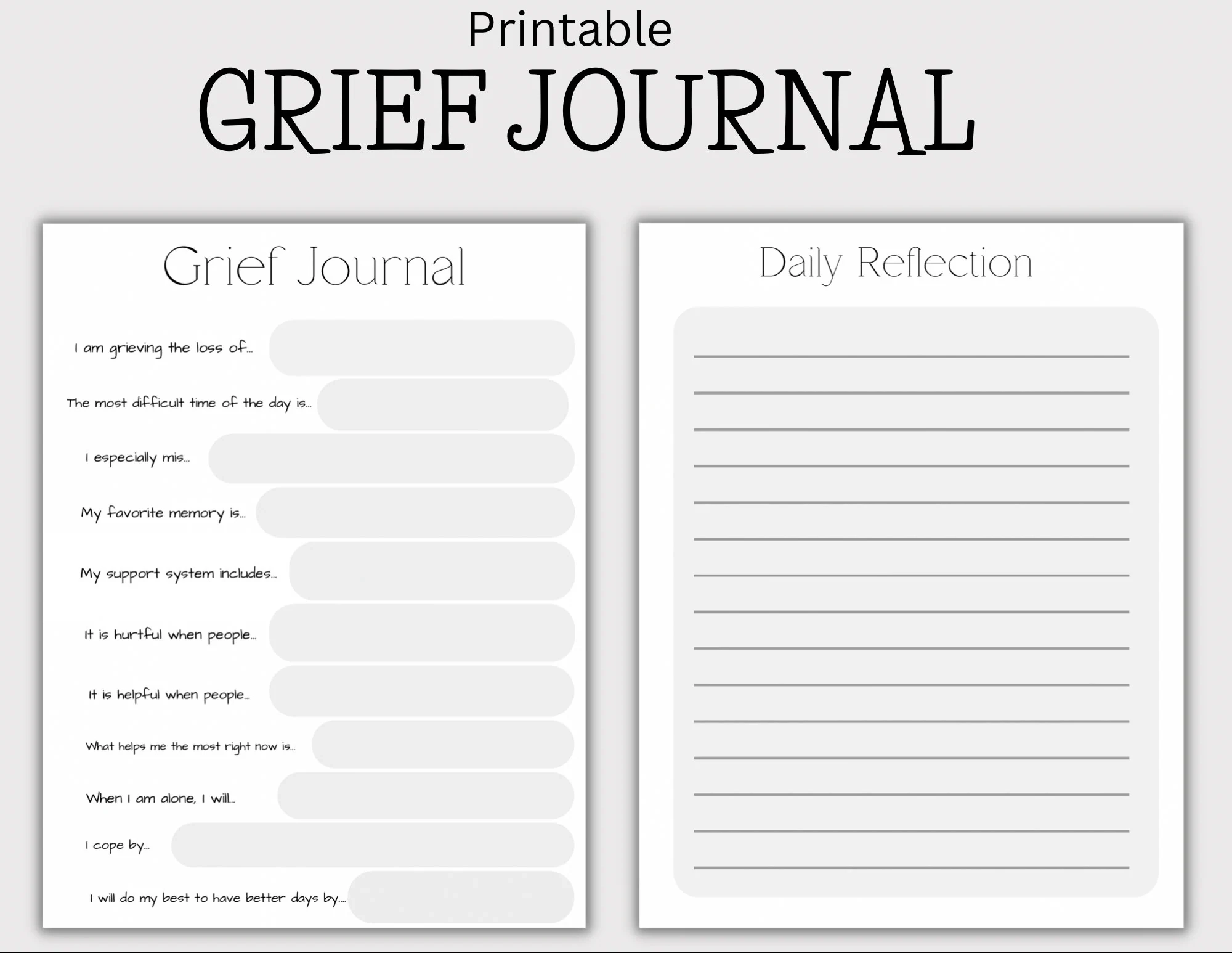 Printable Grief Journal Grief Template Coping With Grief Printable Grief Journal Grief Template Coping With Grief