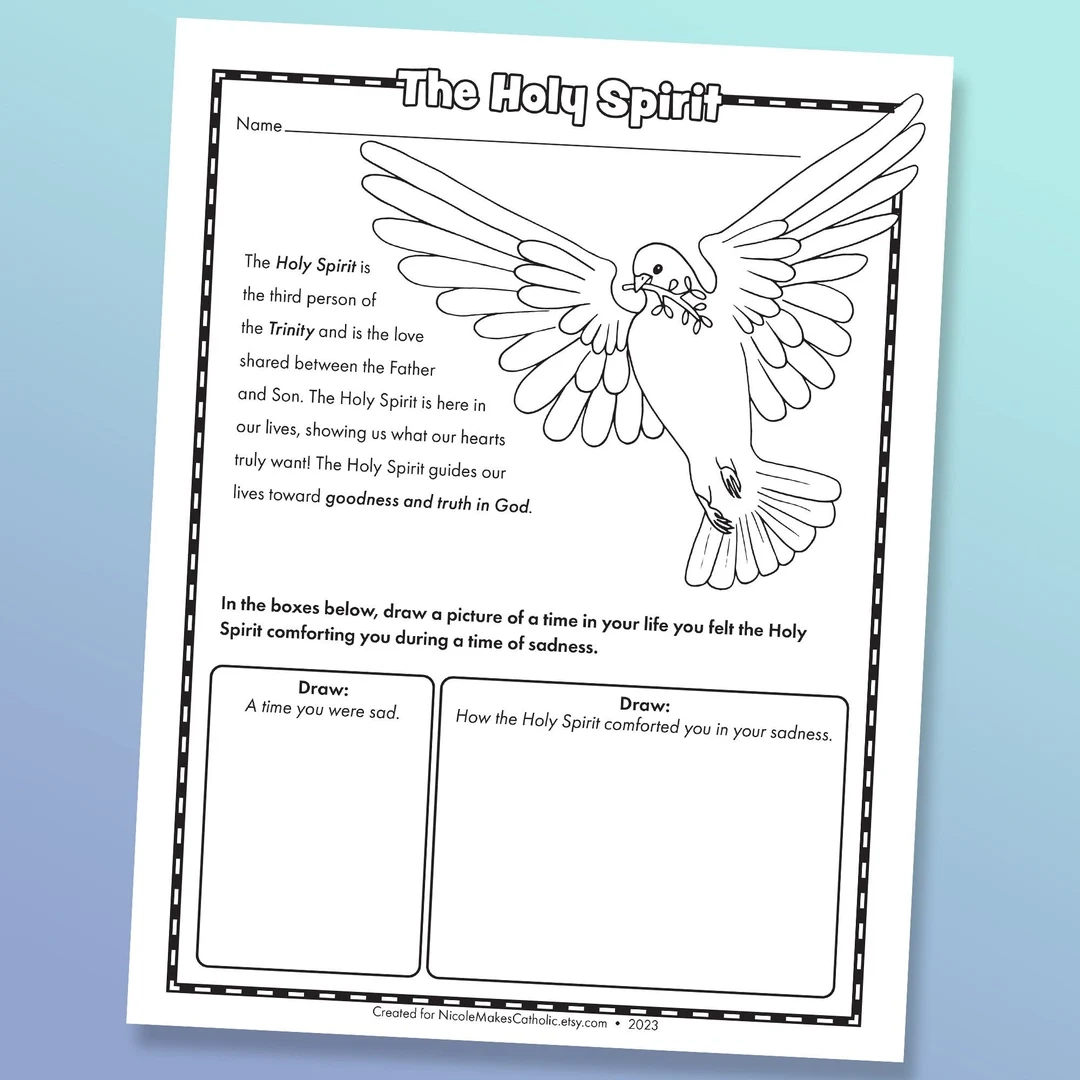 Printable Holy Spirit Worksheet Digital Download Etsy Australia Printable Holy Spirit Worksheet Digital Download Etsy Australia