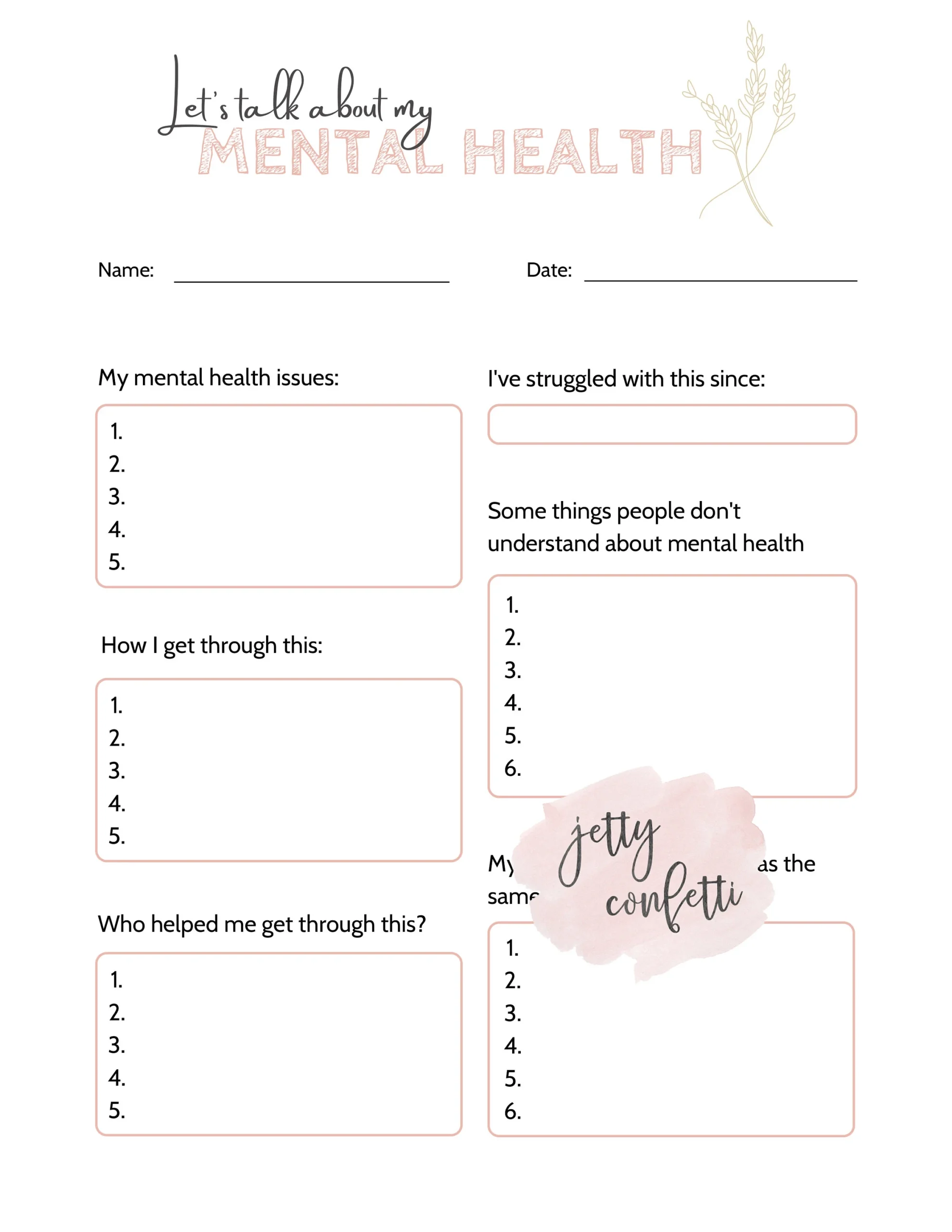 Printable Mental Health Journaling Pages Therapy Worksheets Printable Mental Health Journaling Pages Therapy Worksheets