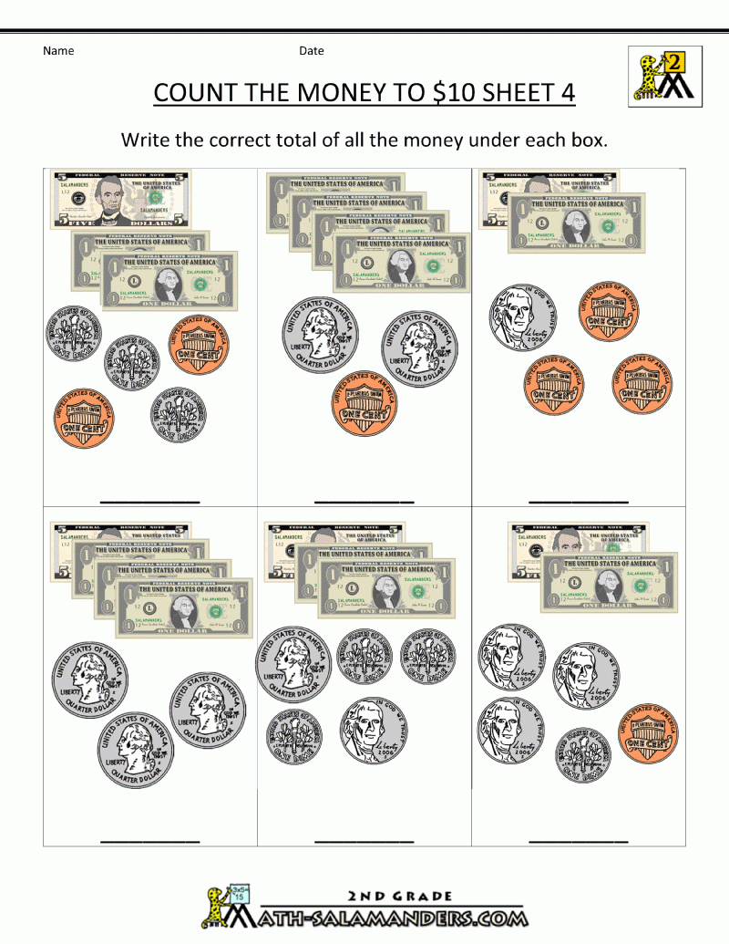 Printable Money Worksheets To 10 Printable Money Worksheets To 10