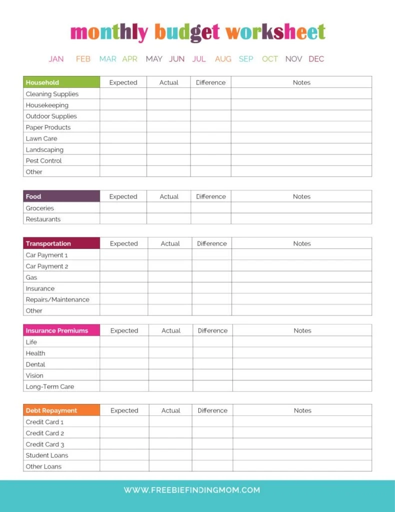 Printable Monthly Budget Planner Template Printable Monthly Budget Planner Template
