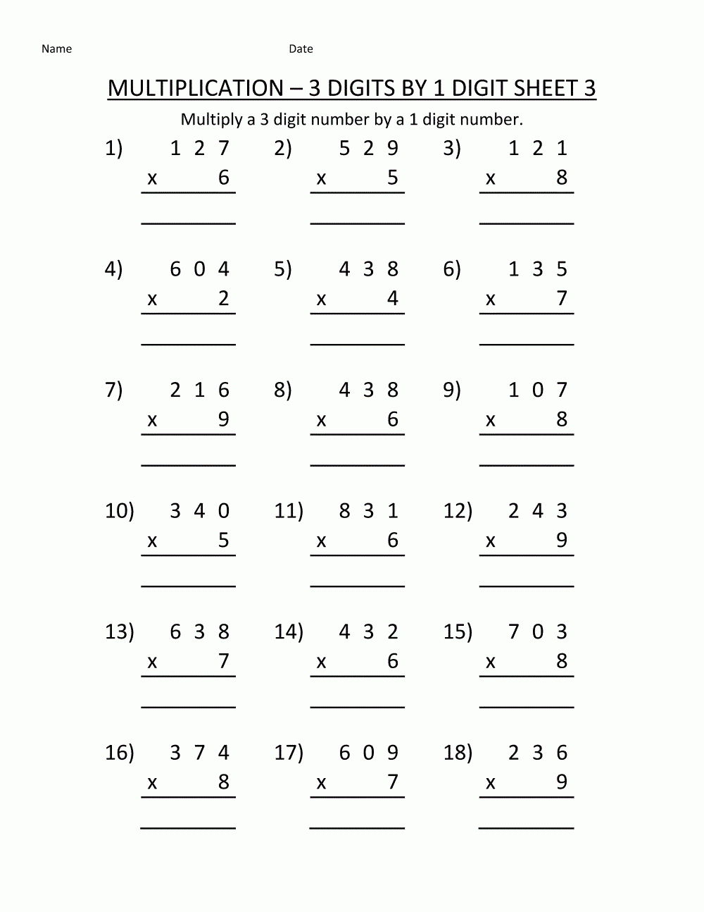Printable Multiplication Worksheets Printable Multiplication Worksheets