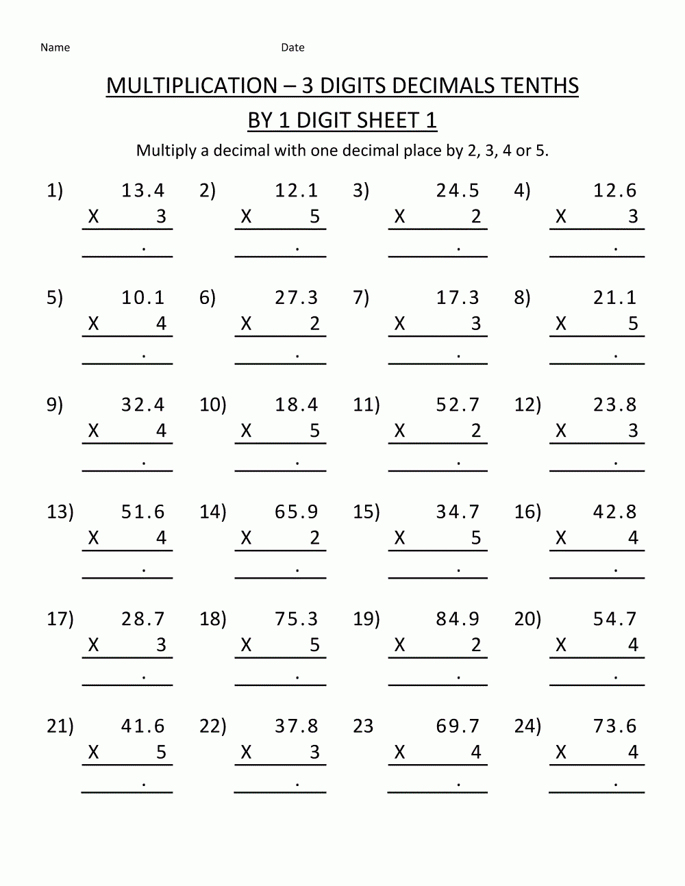 Printable Multiplication Worksheets Printable Multiplication Worksheets