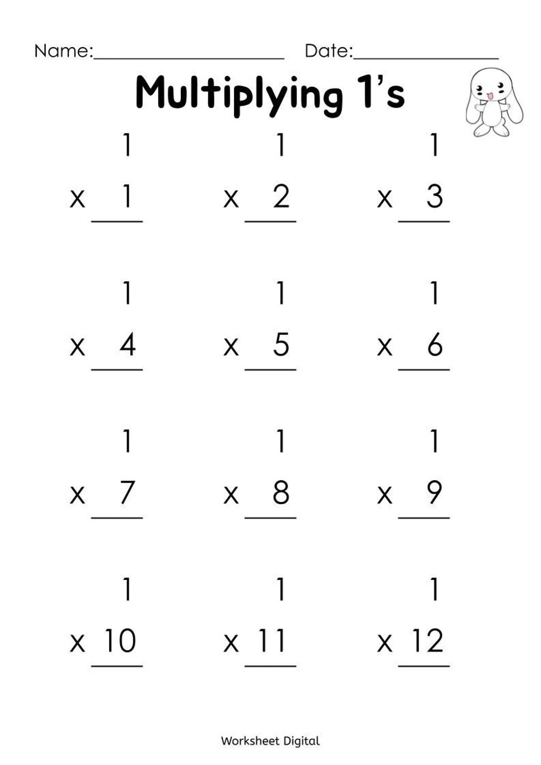 Multiplication Worksheets 1 12 Printable Multiplication Worksheets 1 12 Printable