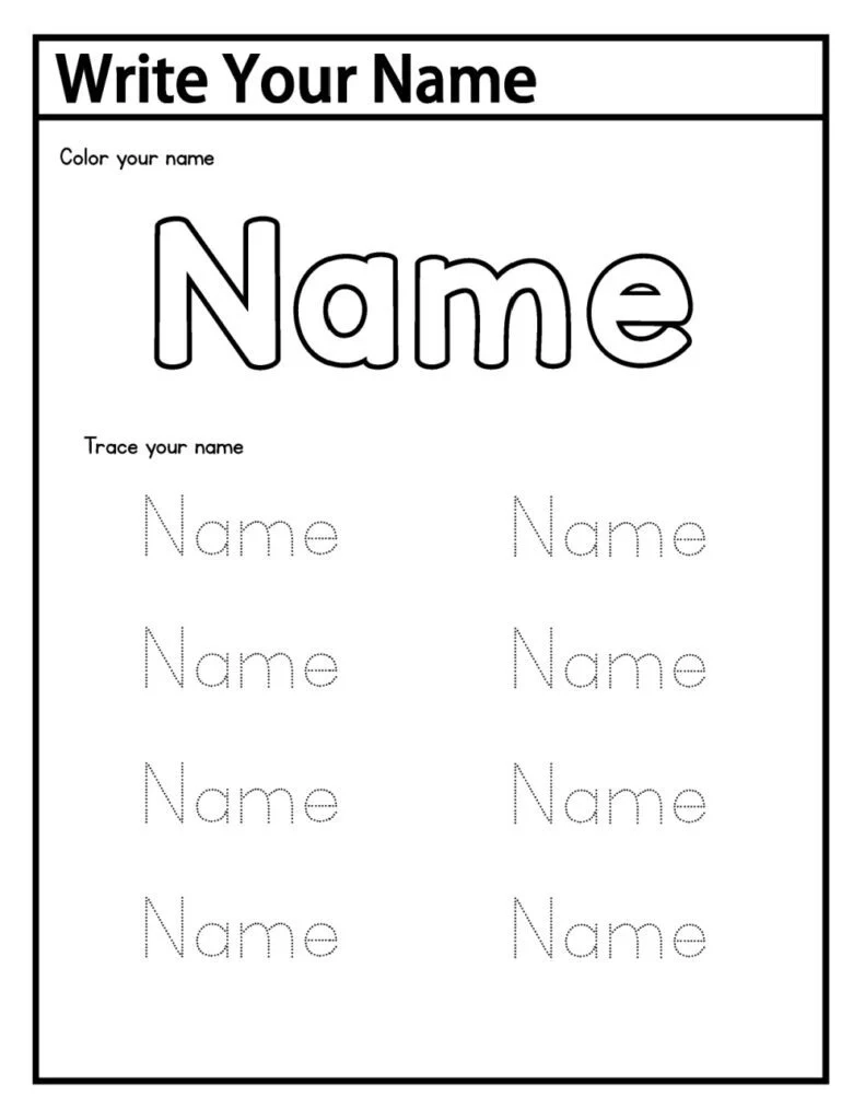 Free Name Tracing Worksheets For Preschool Printable Free Name Tracing Worksheets For Preschool Printable