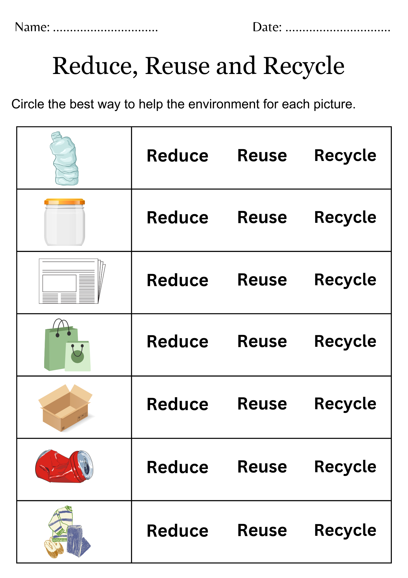 Printable Reduce Reuse Recycle Worksheets For Kindergarten Made Printable Reduce Reuse Recycle Worksheets For Kindergarten Made