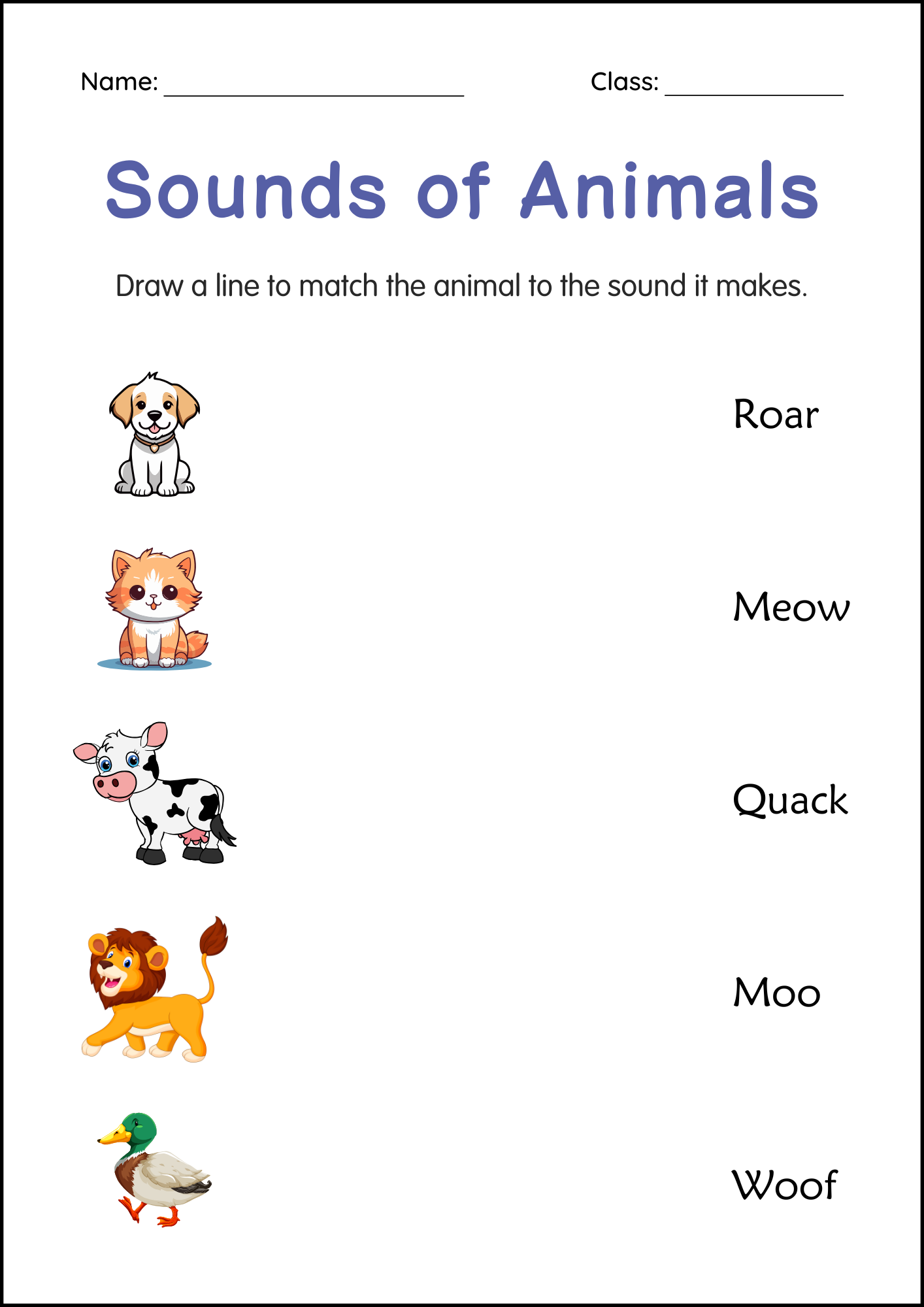 Printable Animal Sounds Worksheets For Kindergarten Printable Animal Sounds Worksheets For Kindergarten