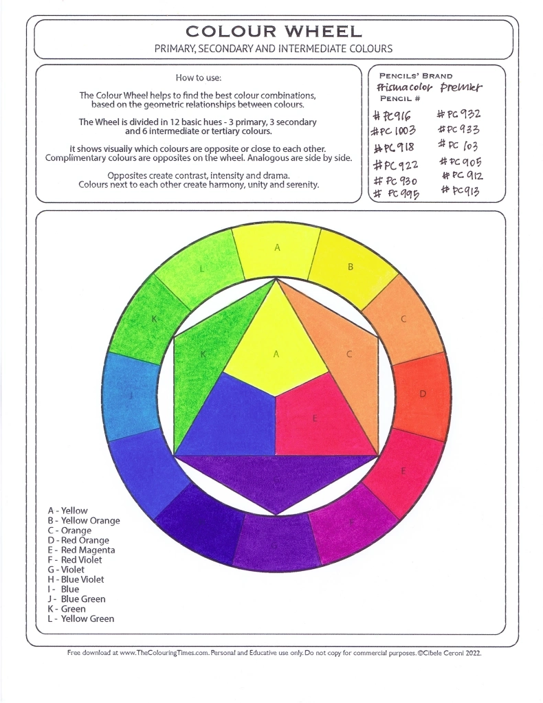 Printable The Colour Wheel The Colouring Times Printable The Colour Wheel The Colouring Times