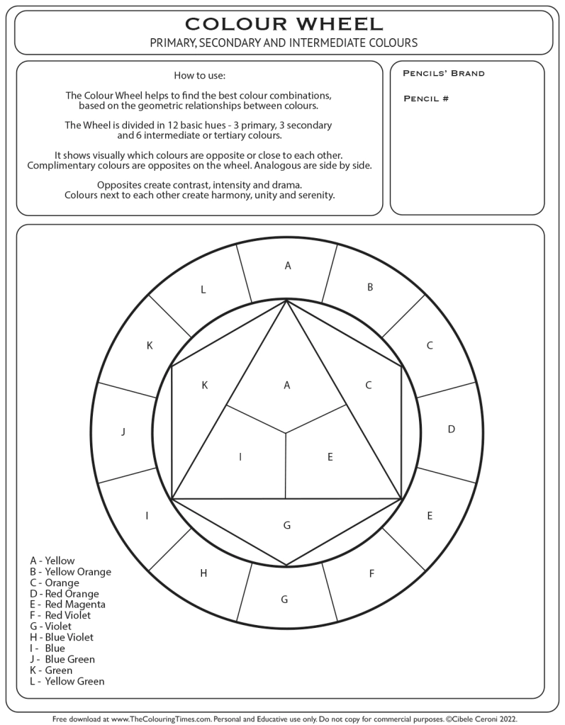Printable The Colour Wheel The Colouring Times Printable The Colour Wheel The Colouring Times