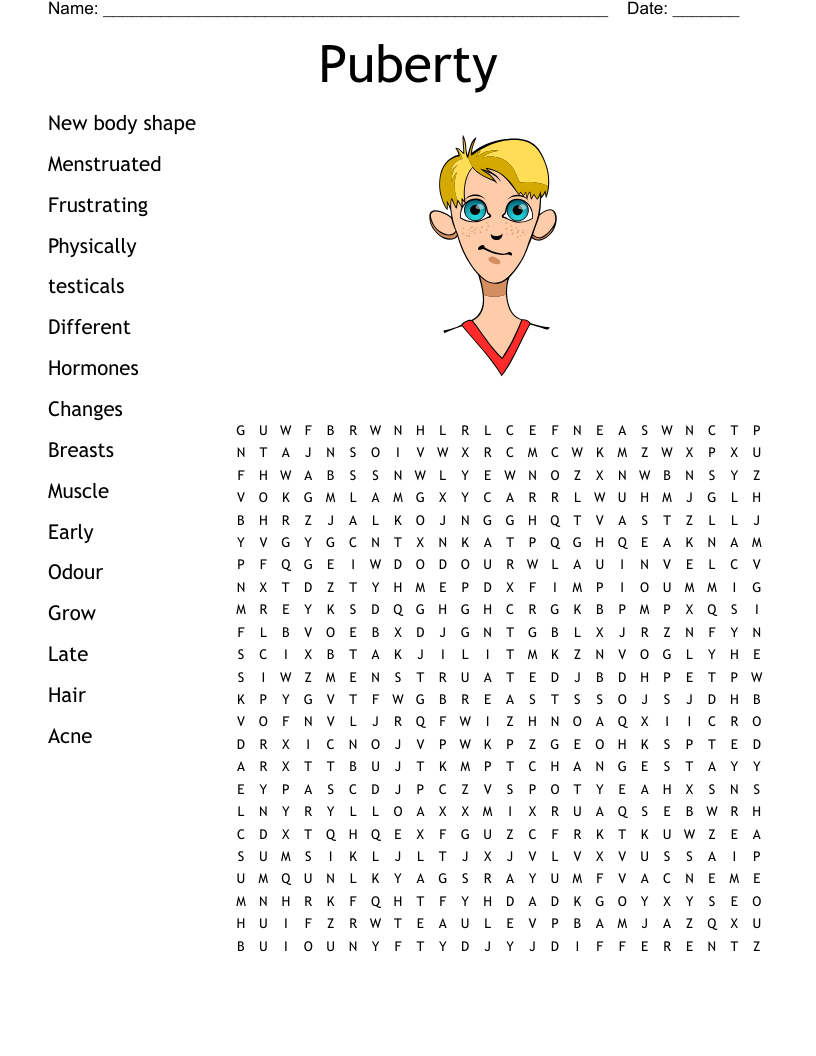 Puberty Word Search WordMint Puberty Word Search WordMint