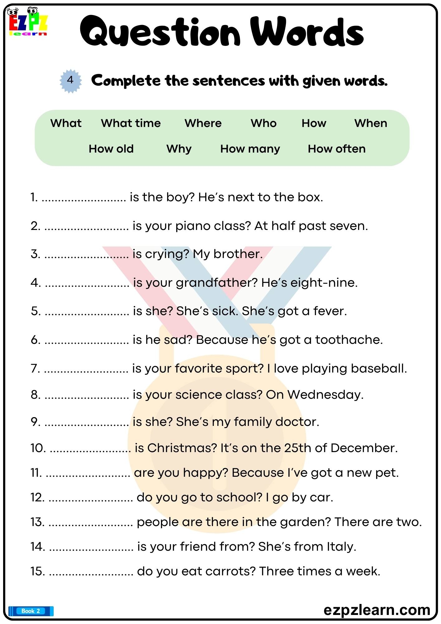 Question Words Who What When Where Ezpzlearn Question Words Who What When Where Ezpzlearn
