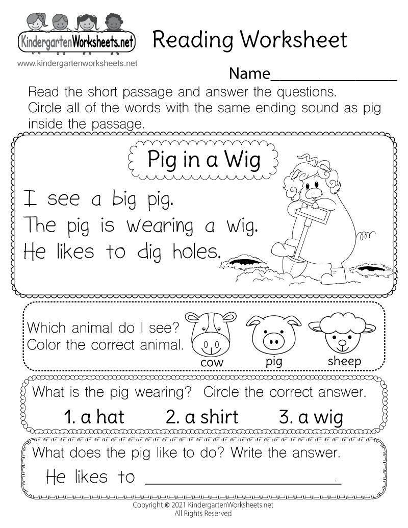 Reading Worksheet For Kids Free Printable Digital amp PDF Reading Worksheet For Kids Free Printable Digital amp PDF