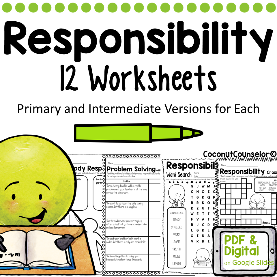 Responsibility Worksheet Set Of 12 Made By Teachers Responsibility Worksheet Set Of 12 Made By Teachers