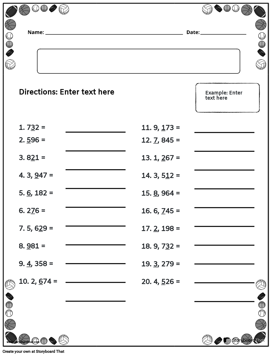Rounding Worksheets Free amp Editable From Storyboard That Rounding Worksheets Free amp Editable From Storyboard That