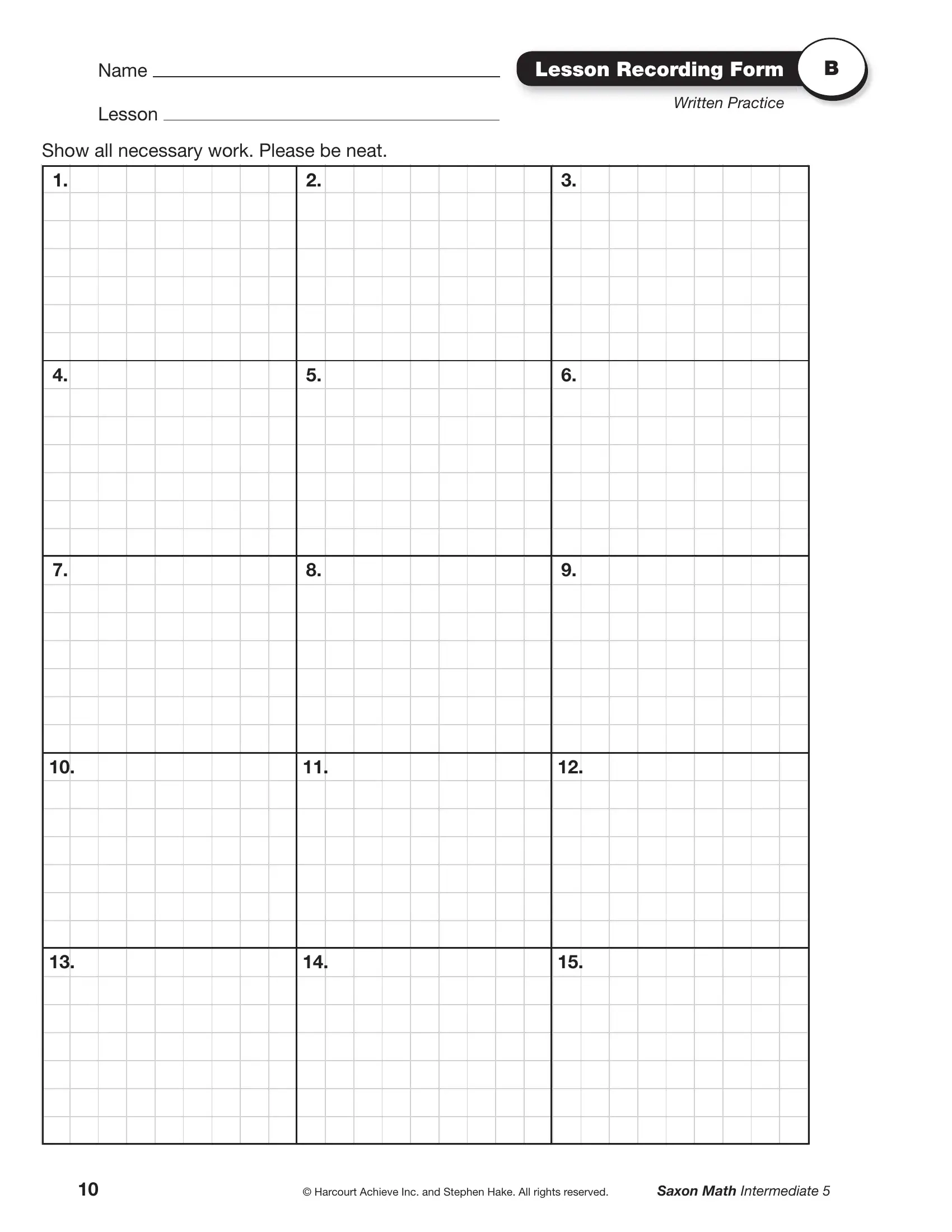 Saxon Math Recording Sheet PDF Form FormsPal Saxon Math Recording Sheet PDF Form FormsPal