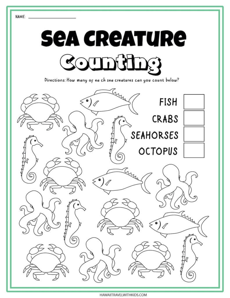 Sea Animal Worksheets And Coloring Pages Hawaii Travel With Kids Sea Animal Worksheets And Coloring Pages Hawaii Travel With Kids