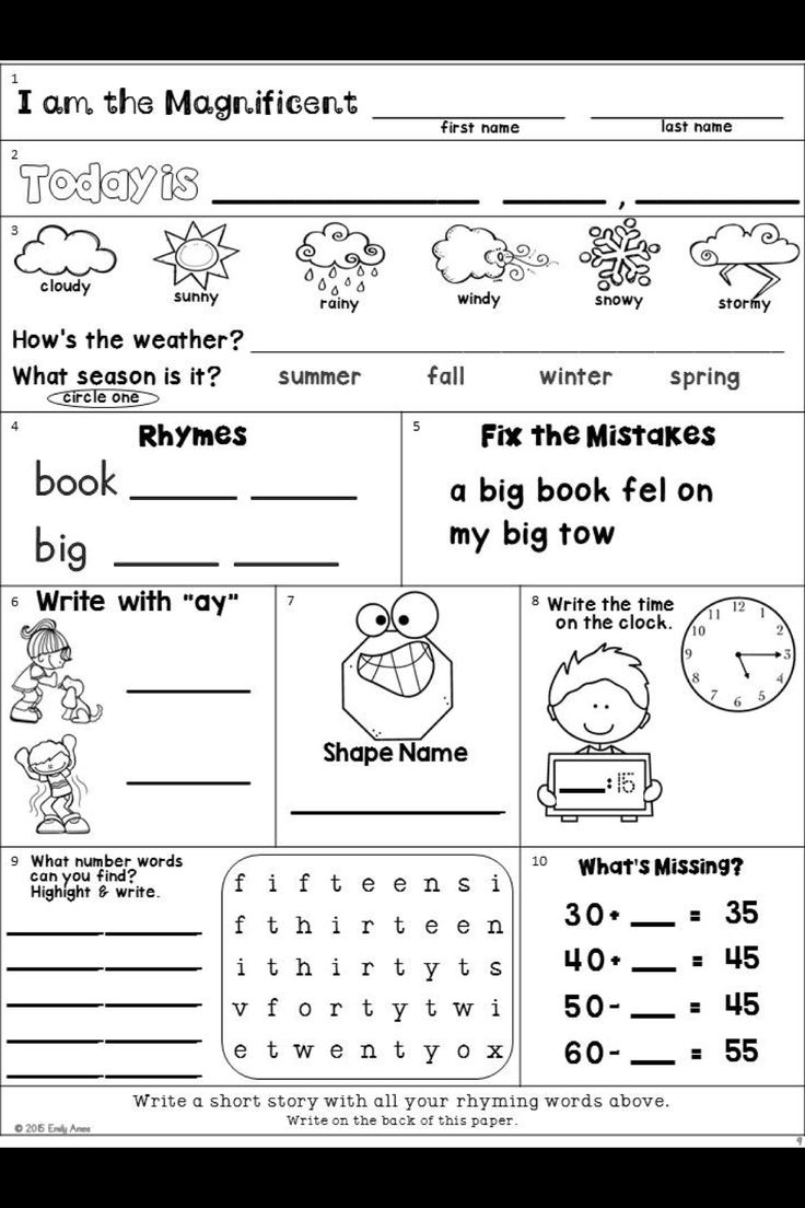 Second Grade Printable Worksheets