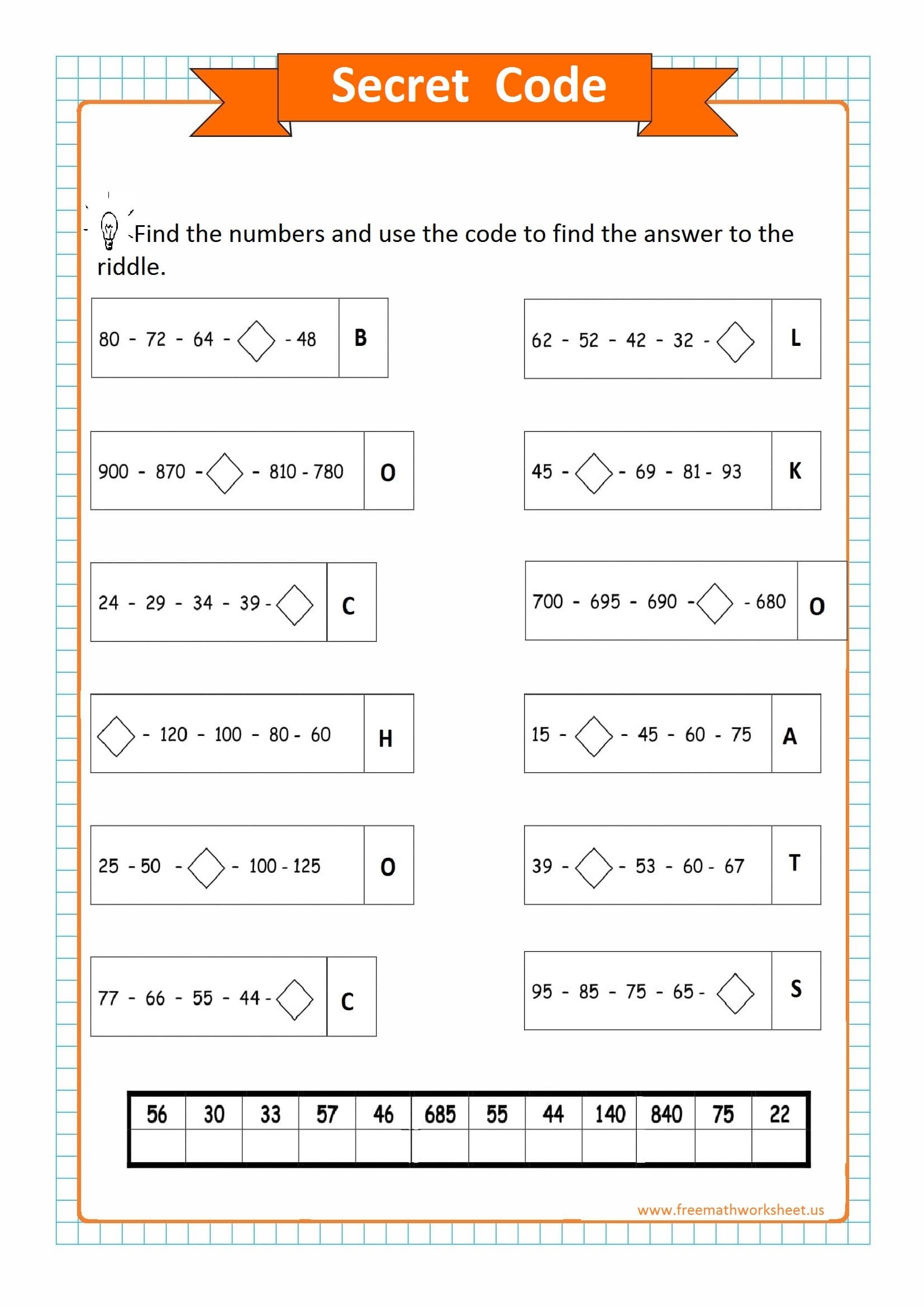 Free Printable Secret Code Worksheets Free Printable Secret Code Worksheets