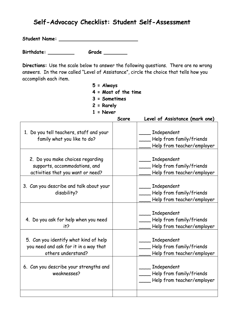 Self Advocacy Worksheets For Adults With Disabilities Fill Out Self Advocacy Worksheets For Adults With Disabilities Fill Out