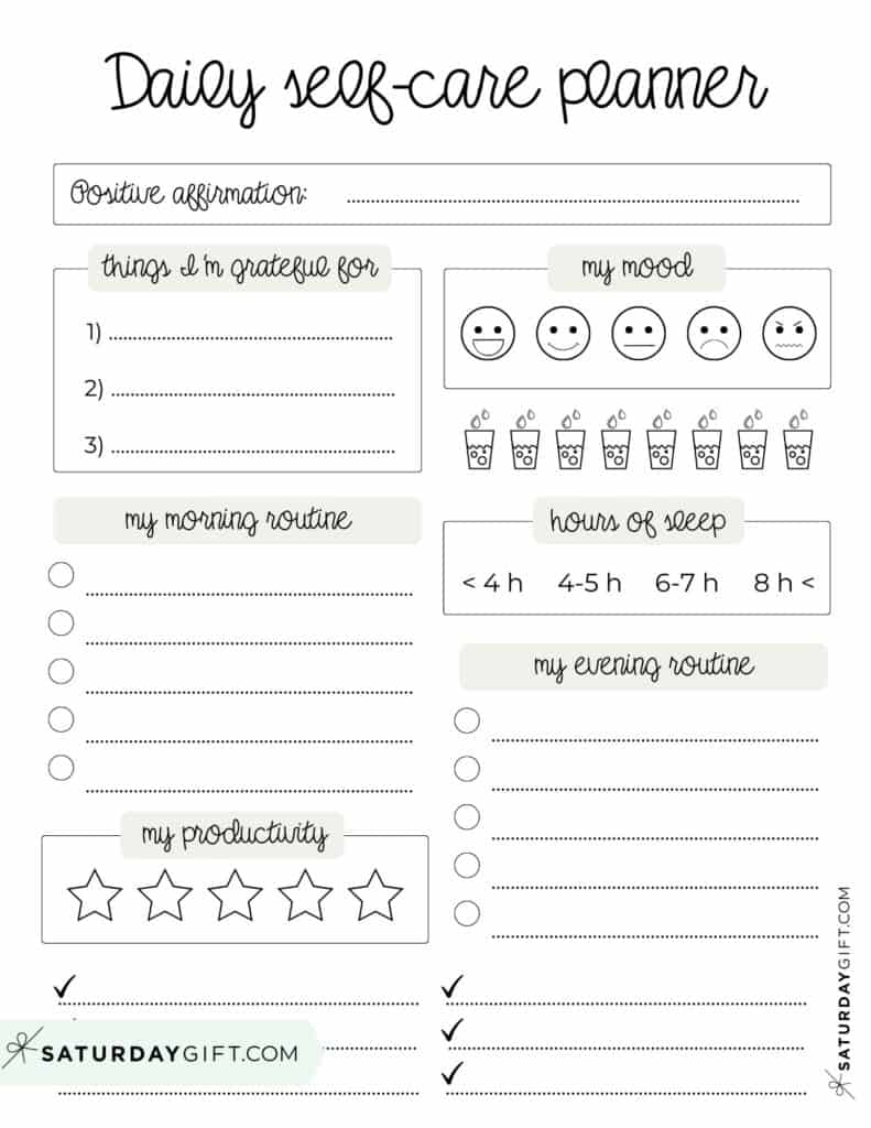 Self Care Planner 4 Cute amp Free Daily Self Care Planners Self Care Planner 4 Cute amp Free Daily Self Care Planners