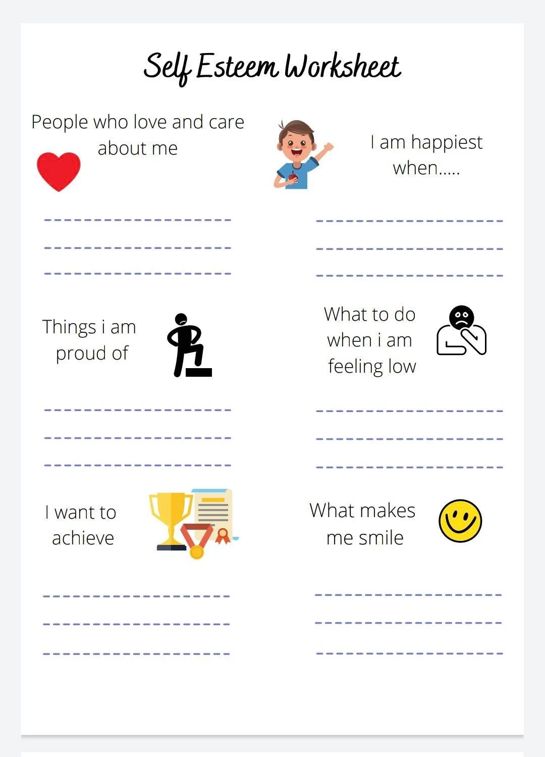Free Printable Self Esteem Worksheets Free Printable Self Esteem Worksheets