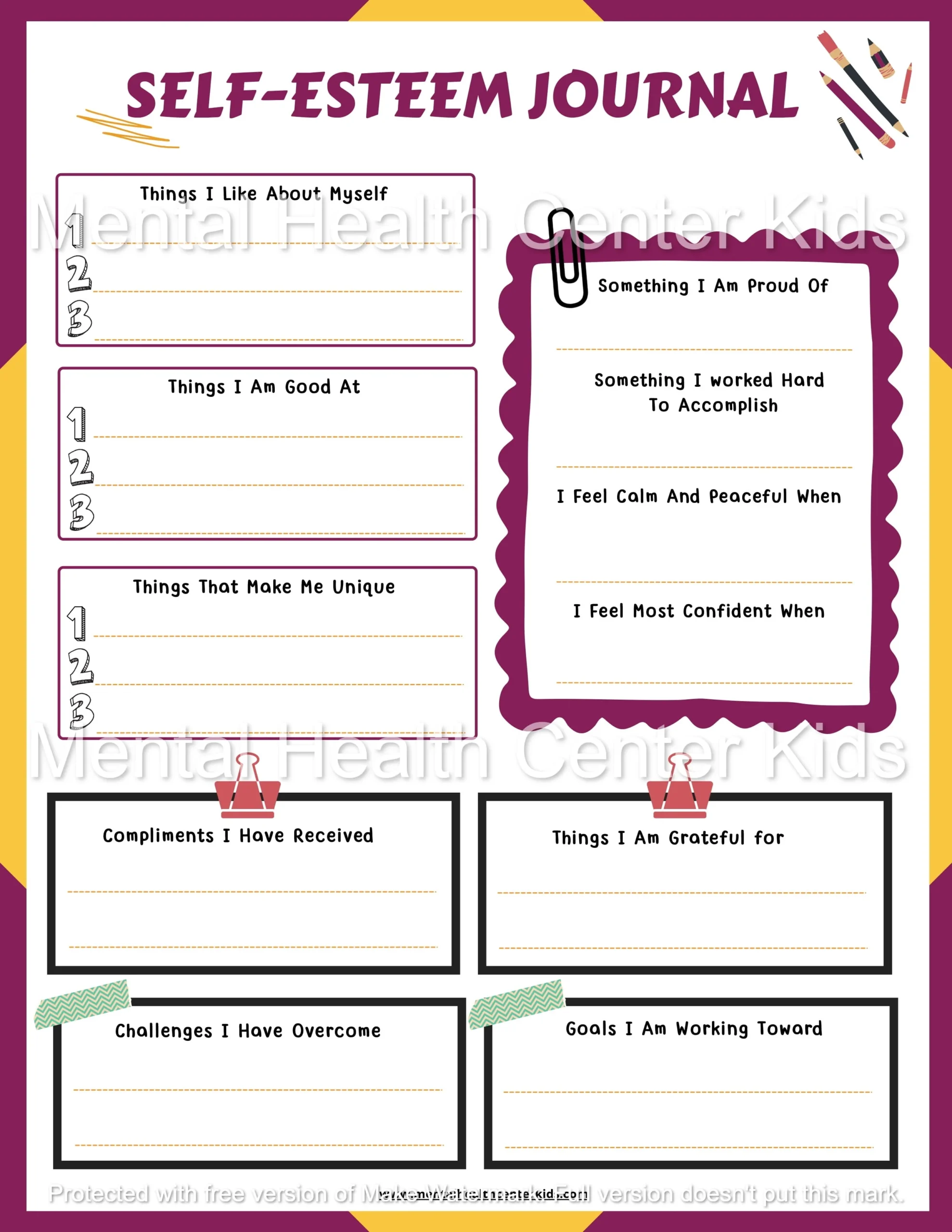 Self Esteem Worksheets For Kids And Teens Self Esteem Worksheets For Kids And Teens