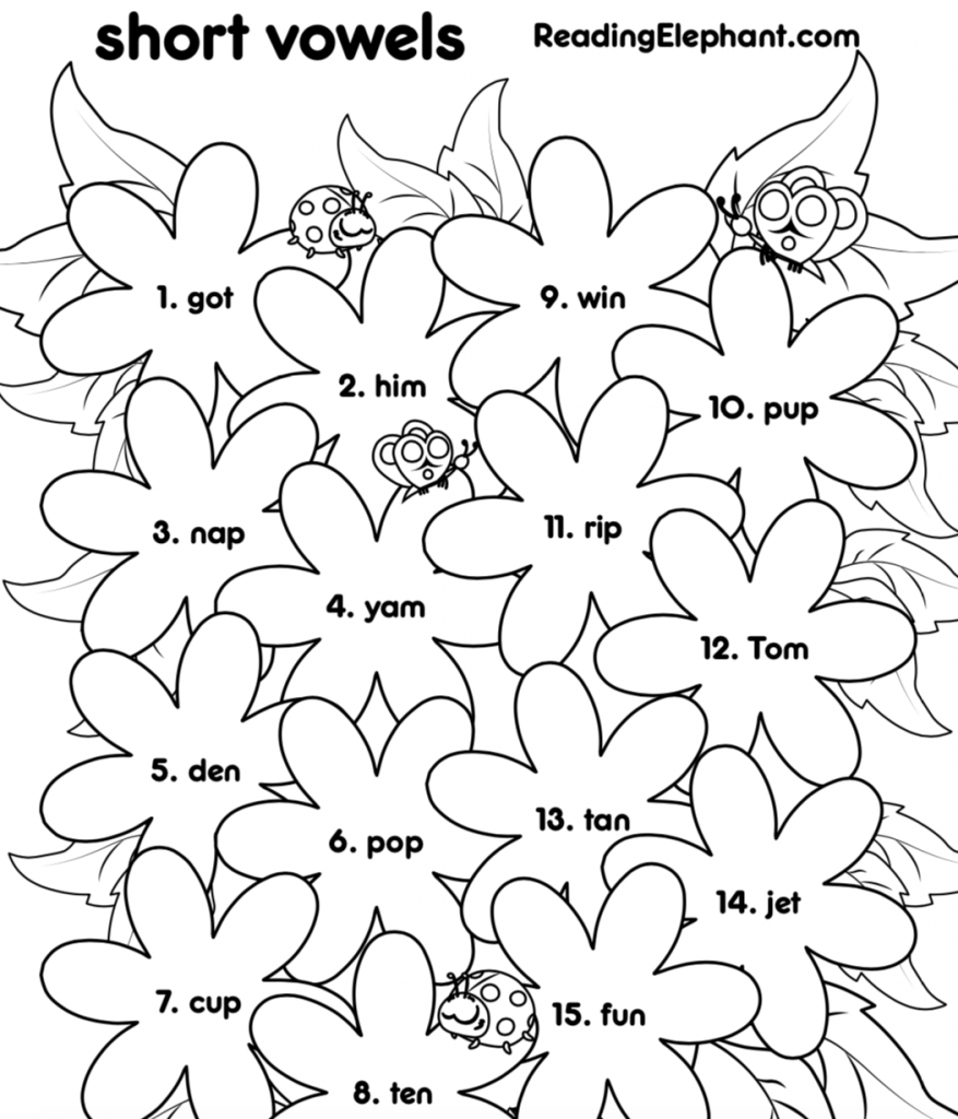 Short Vowel Worksheets For Kindergarten Flowers Pdf Reading Short Vowel Worksheets For Kindergarten Flowers Pdf Reading