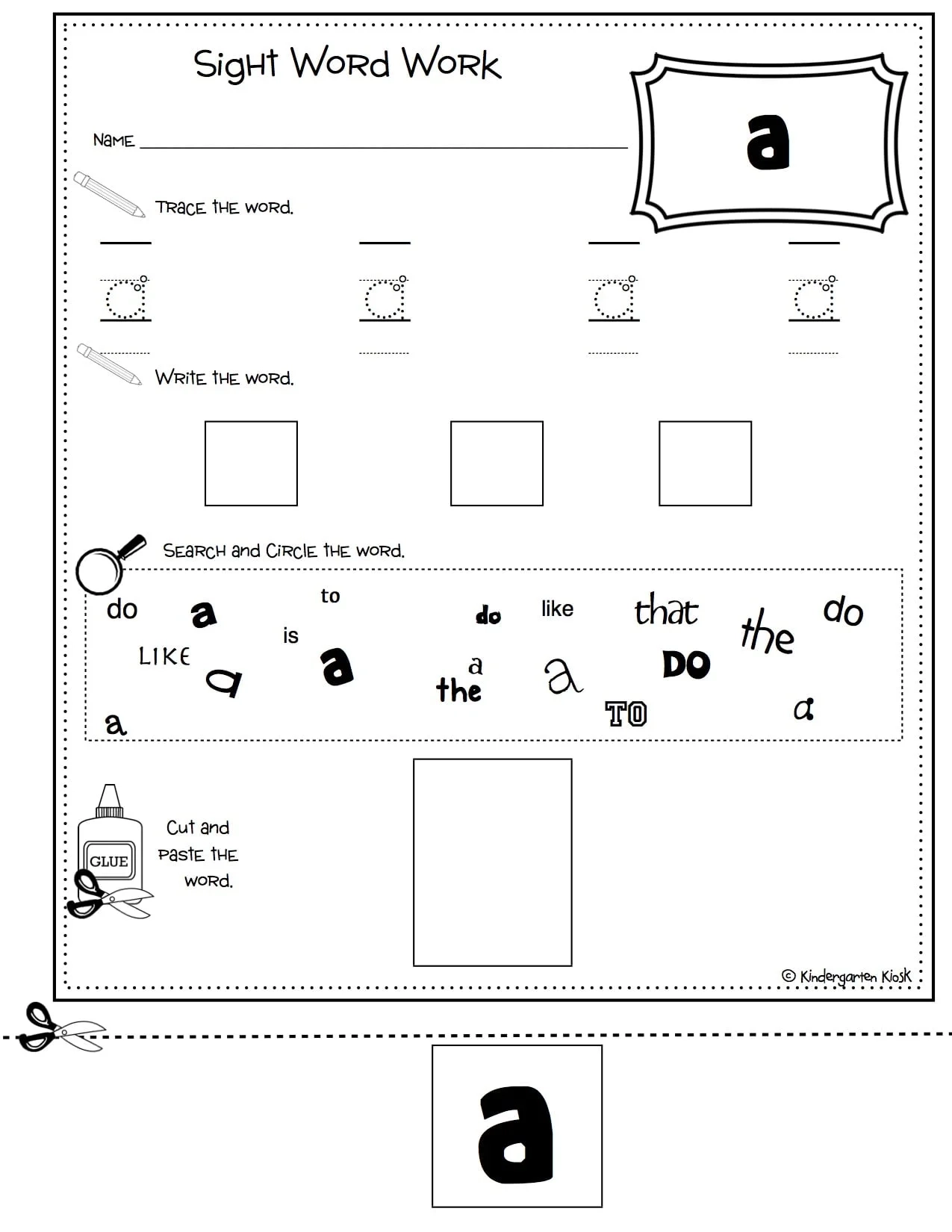 Sight Word No Prep Multi Task Worksheets Kindergarten Kiosk Sight Word No Prep Multi Task Worksheets Kindergarten Kiosk