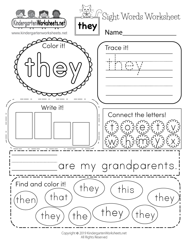 Sight Word they Worksheet Free Printable Digital amp PDF Sight Word they Worksheet Free Printable Digital amp PDF