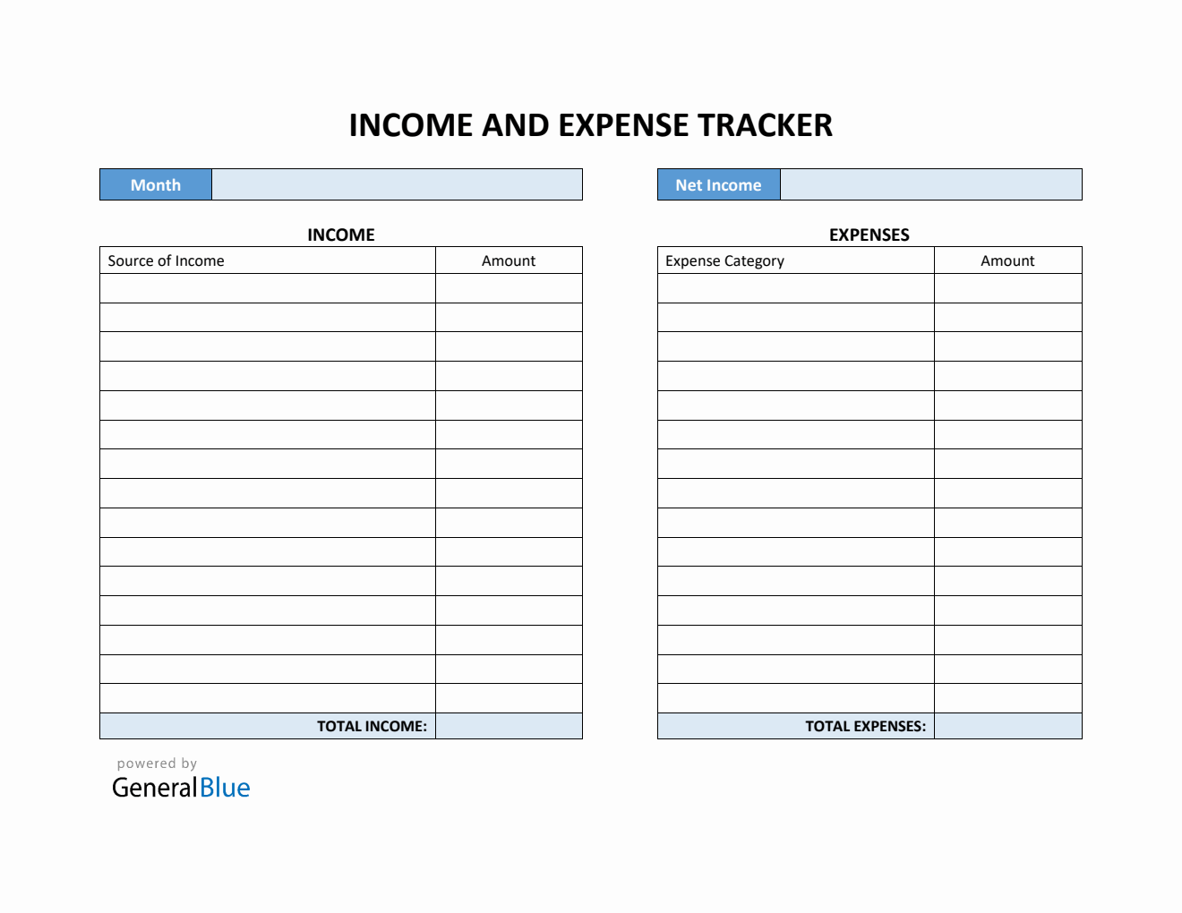Simple Income And Expense Tracker PDF