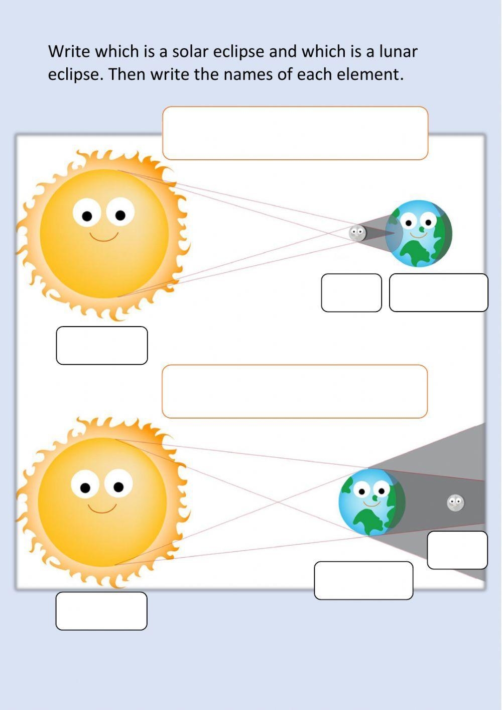 Printable Solar And Lunar Eclipses Worksheet Printable Solar And Lunar Eclipses Worksheet