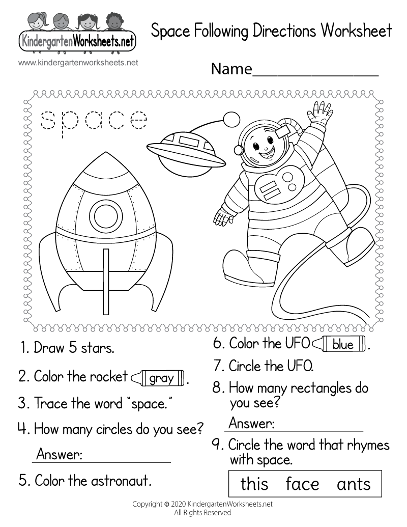 Space Following Directions Worksheet Free Printable Digital amp PDF Space Following Directions Worksheet Free Printable Digital amp PDF