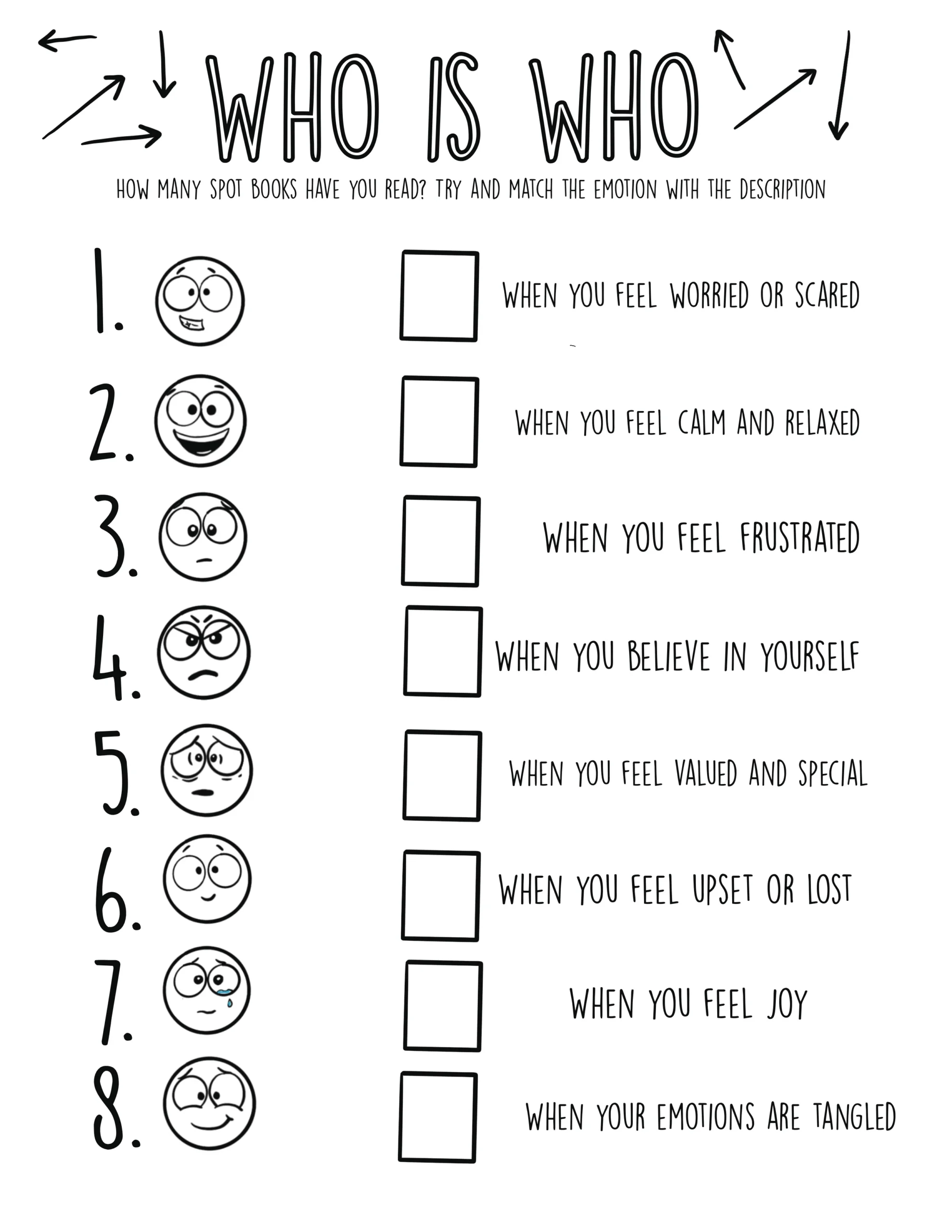 SPOT Emotions Who Is Who Download Activity Printable Diane Alber SPOT Emotions Who Is Who Download Activity Printable Diane Alber