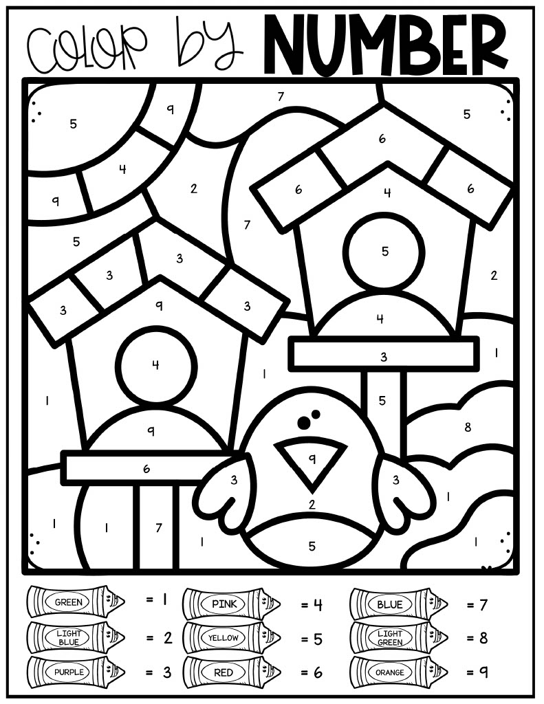 Spring Color By Number Kids Activity Zone Spring Color By Number Kids Activity Zone