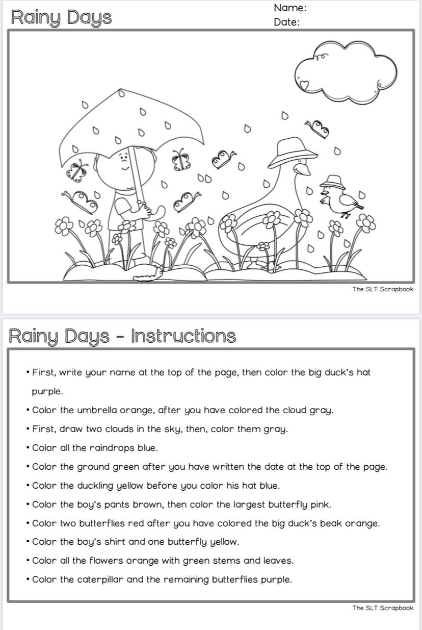 SPRING Themed Following Directions Worksheets Library SPRING Themed Following Directions Worksheets Library
